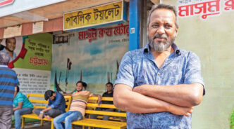 Monsur Hasan is the name of a man whose legacy is almost a myth. When he was just 18 years old, he was already a singer-songwriter for the eighties band “Blue Hornet” -- later releasing his solo album “Jewel Smarane” composed with Ayub Bacchu. However, in the course life’s unforeseen turns and upheavals, Monsur ended up as the supervisor of a public toilet in the port city’s Jamal Khan area. Photo: Star