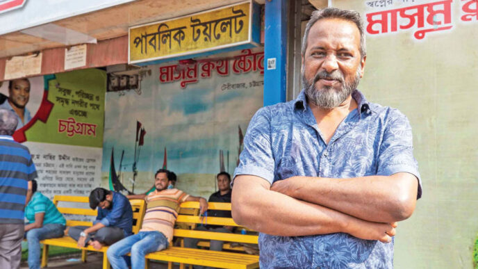 Monsur Hasan is the name of a man whose legacy is almost a myth. When he was just 18 years old, he was already a singer-songwriter for the eighties band “Blue Hornet” -- later releasing his solo album “Jewel Smarane” composed with Ayub Bacchu. However, in the course life’s unforeseen turns and upheavals, Monsur ended up as the supervisor of a public toilet in the port city’s Jamal Khan area. Photo: Star